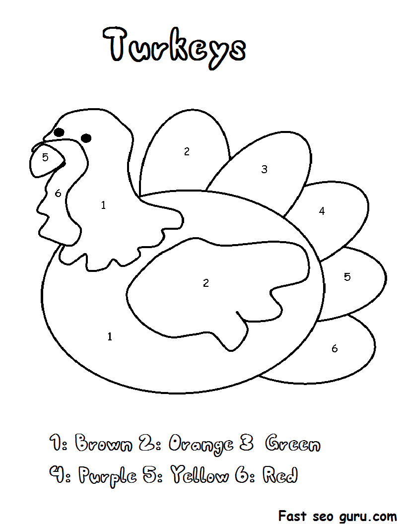 turkey-color-by-number-printable